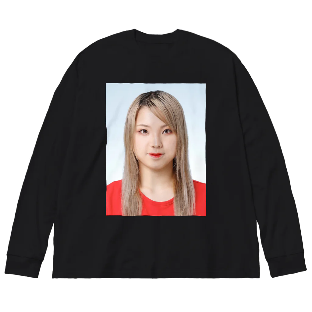 Mioenergy official shopのモナリザ証明写真 Big Long Sleeve T-Shirt