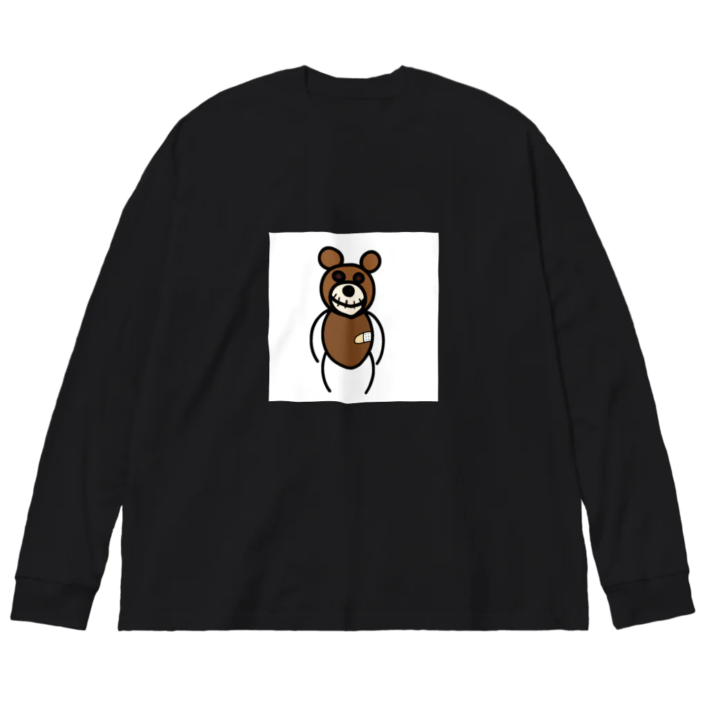 gu-nyanのケガありクマ Big Long Sleeve T-Shirt