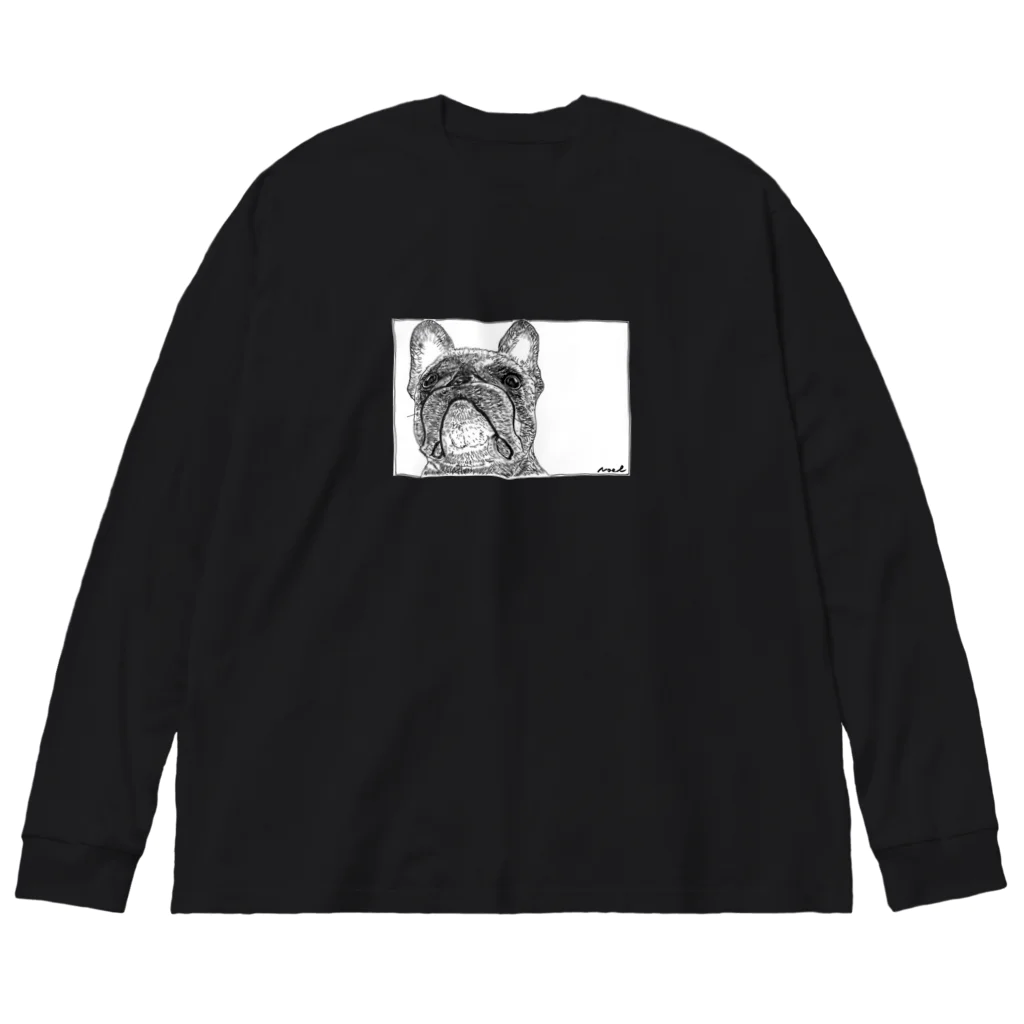 noe_to_meg (ノエとめぐ)の今日のムニュ【モノクロ】 Big Long Sleeve T-Shirt