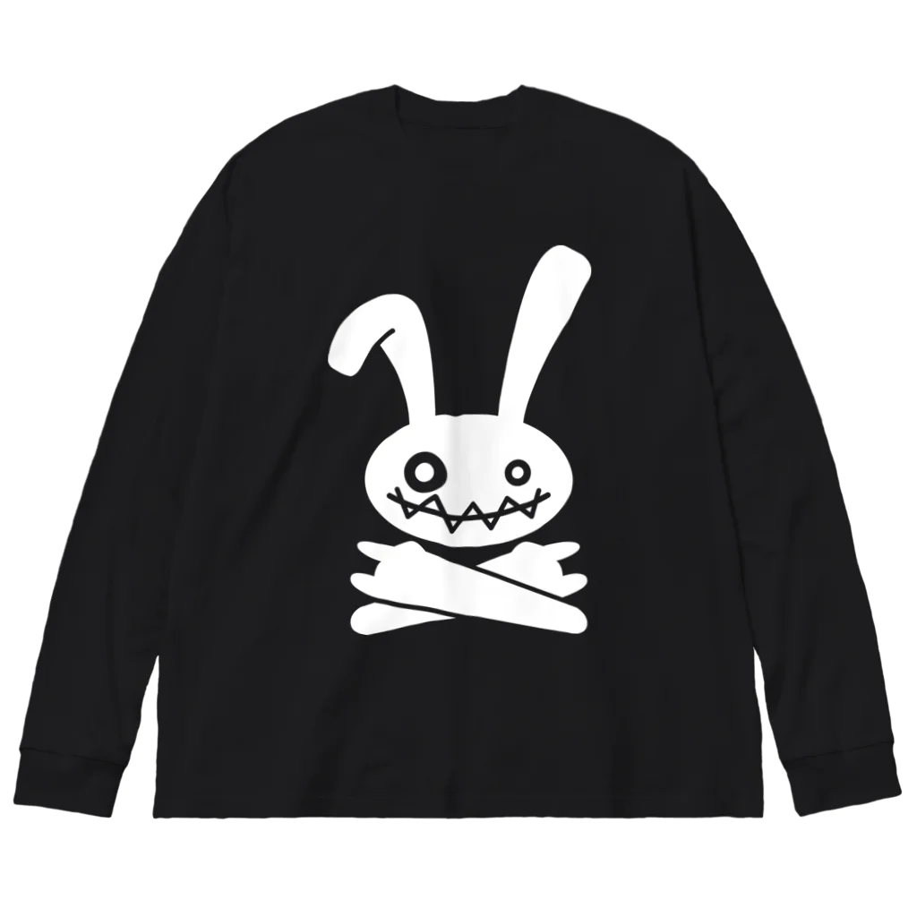 前田創作工房のHEAVY METAL BUNNY（ホワイトプリント） ビッグシルエットロングスリーブTシャツ