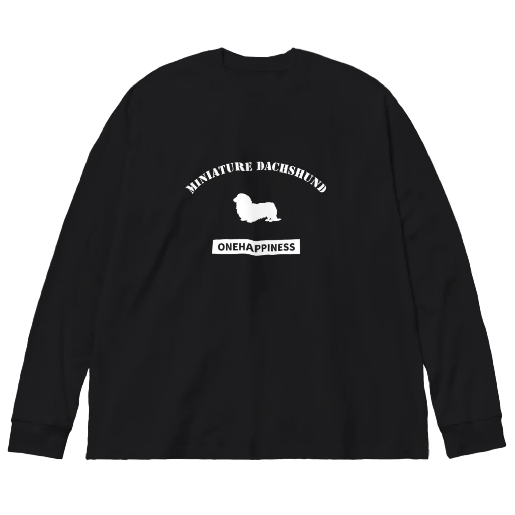 onehappinessのミニチュアダックスフンド ビッグシルエットロングスリーブTシャツ