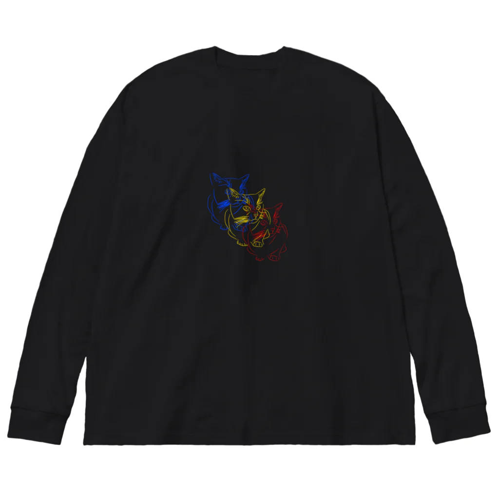 Kのデザインの三色猫 Big Long Sleeve T-Shirt