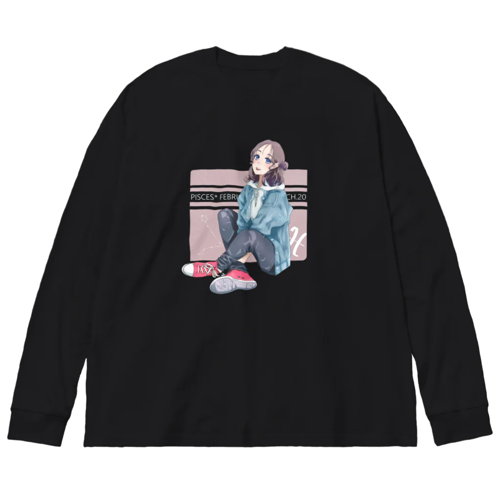 La Baleine / ラ・バレーヌのうお座xCONVERSE (濃) Big Long Sleeve T-Shirt