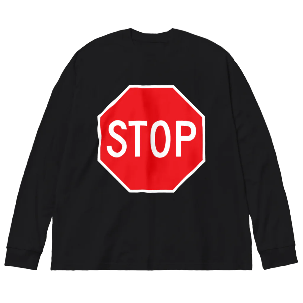 DRIPPEDのSTOP-ストップ アメリカの一時停止標識ロゴ Big Long Sleeve T-Shirt