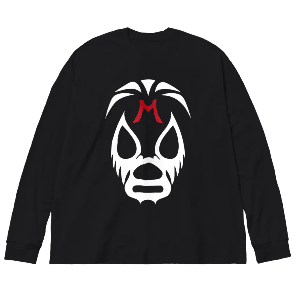 DRIPPEDのMIL MASCARAS MASK-ミル・マスカラスマスク 白ロゴ ビッグシルエットロングスリーブTシャツ