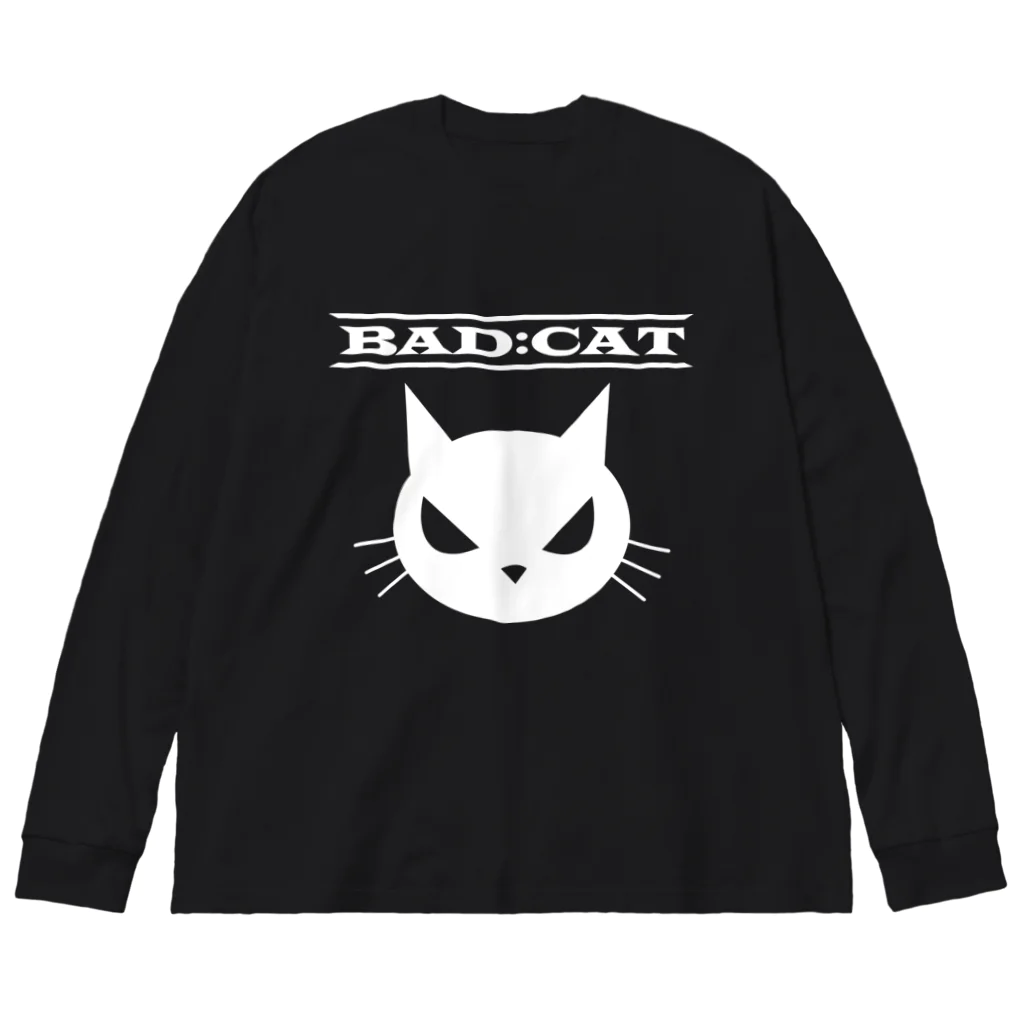 ゴロニャーのダサT屋さんの反抗期の猫シリーズ BAD CAT ビッグシルエットロングスリーブTシャツ