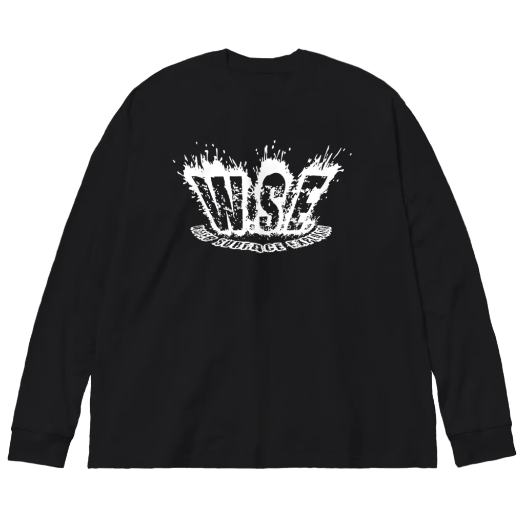 W.S.E.のWSEオリジナルロゴ　白プリント ビッグシルエットロングスリーブTシャツ