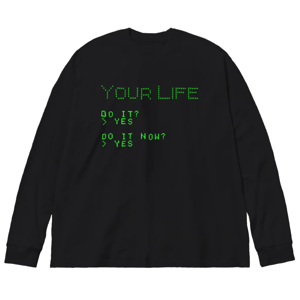 Flat Engine Suzuri ShopのYOUR LIFE Big Long Sleeve T-Shirt