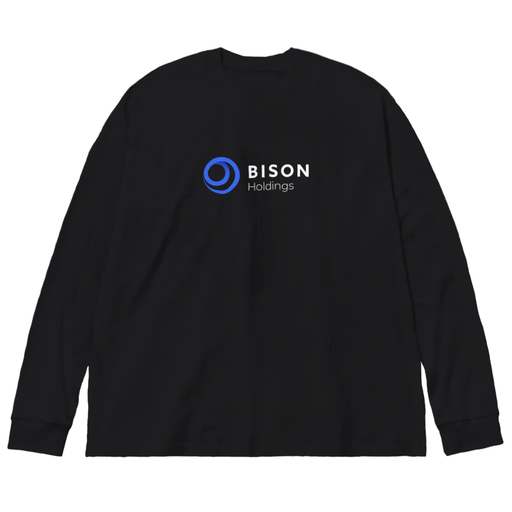 bisonholdingsのbison_logo_bluewhite ビッグシルエットロングスリーブTシャツ