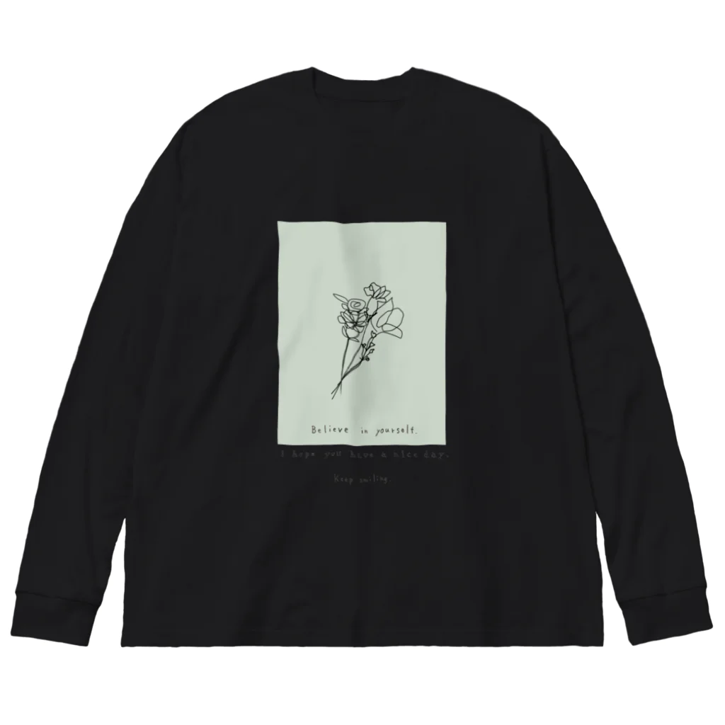 rilybiiのbouquet green ビッグシルエットロングスリーブTシャツ