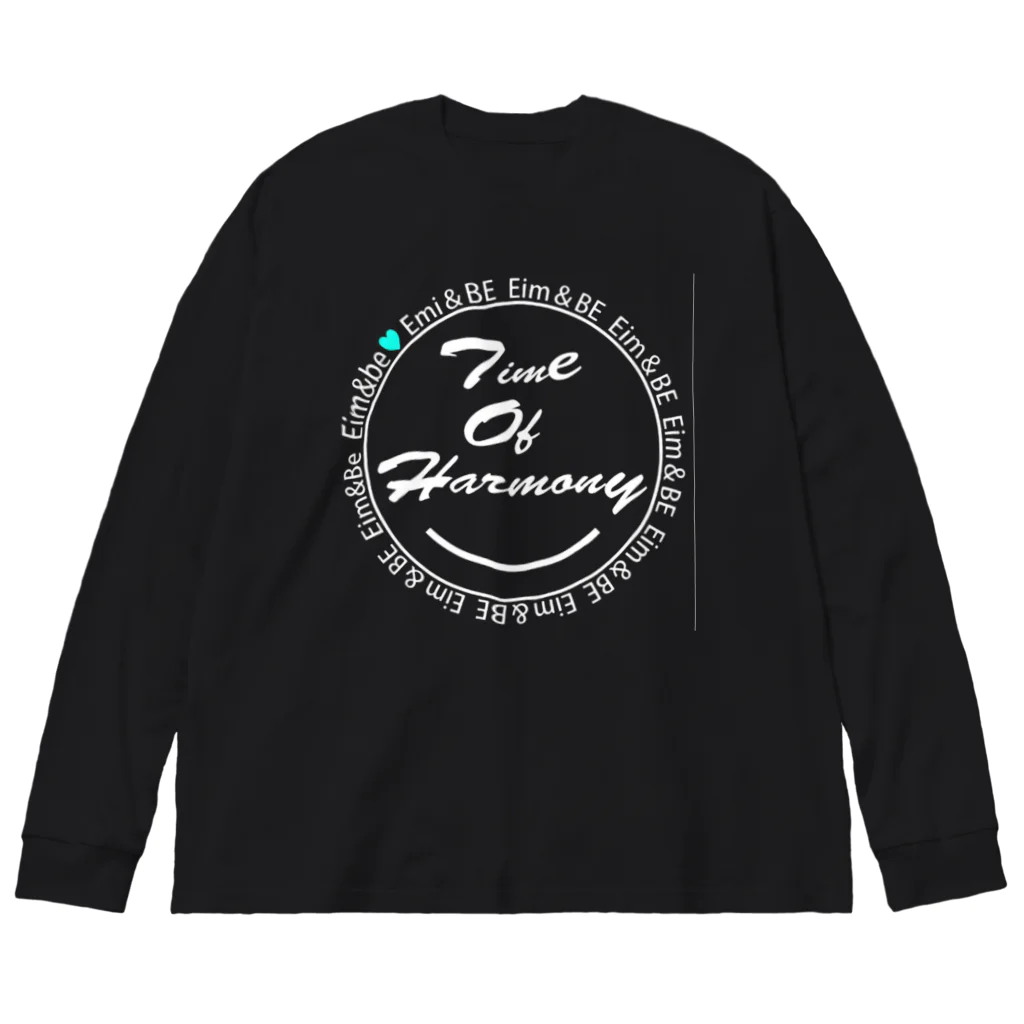 Eim&BeのTime of harmony (ホワイトロゴ✖️エメラルドグリーンハート) ビッグシルエットロングスリーブTシャツ