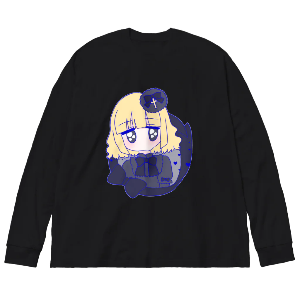 かわいいもののおみせ　いそぎんちゃくのゴシックロリィタちゃん🖤 ビッグシルエットロングスリーブTシャツ