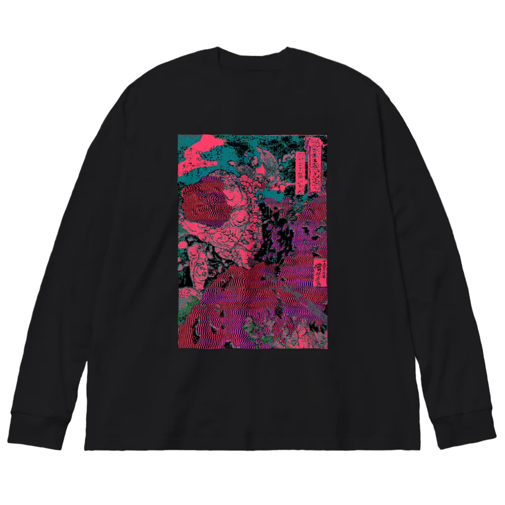 KIKI DOURAKUのGLITCH-武者UKIYOE ビッグシルエットロングスリーブTシャツ