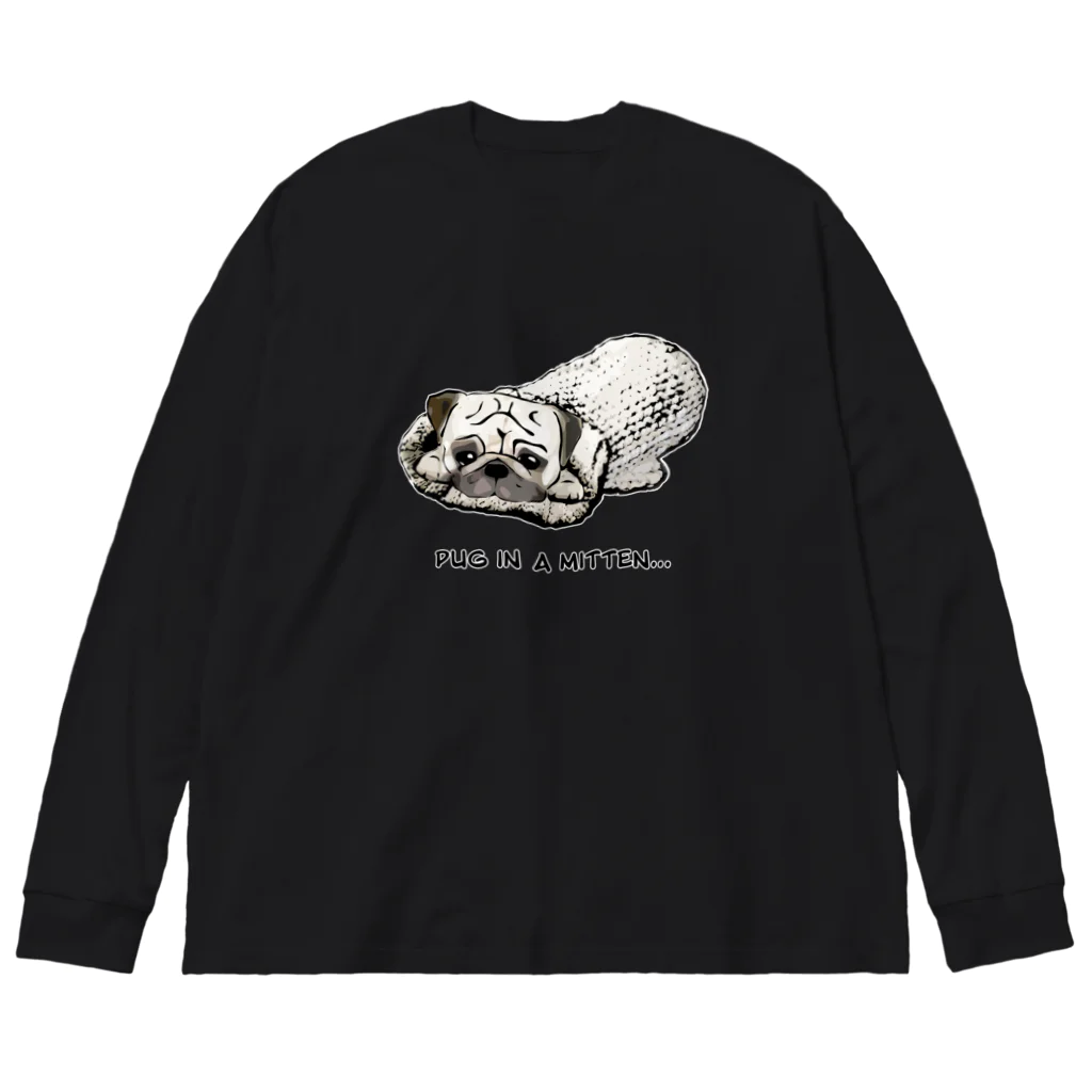 犬グッズの店しえるぶるーのミトンに入ったパグ  Big Long Sleeve T-Shirt