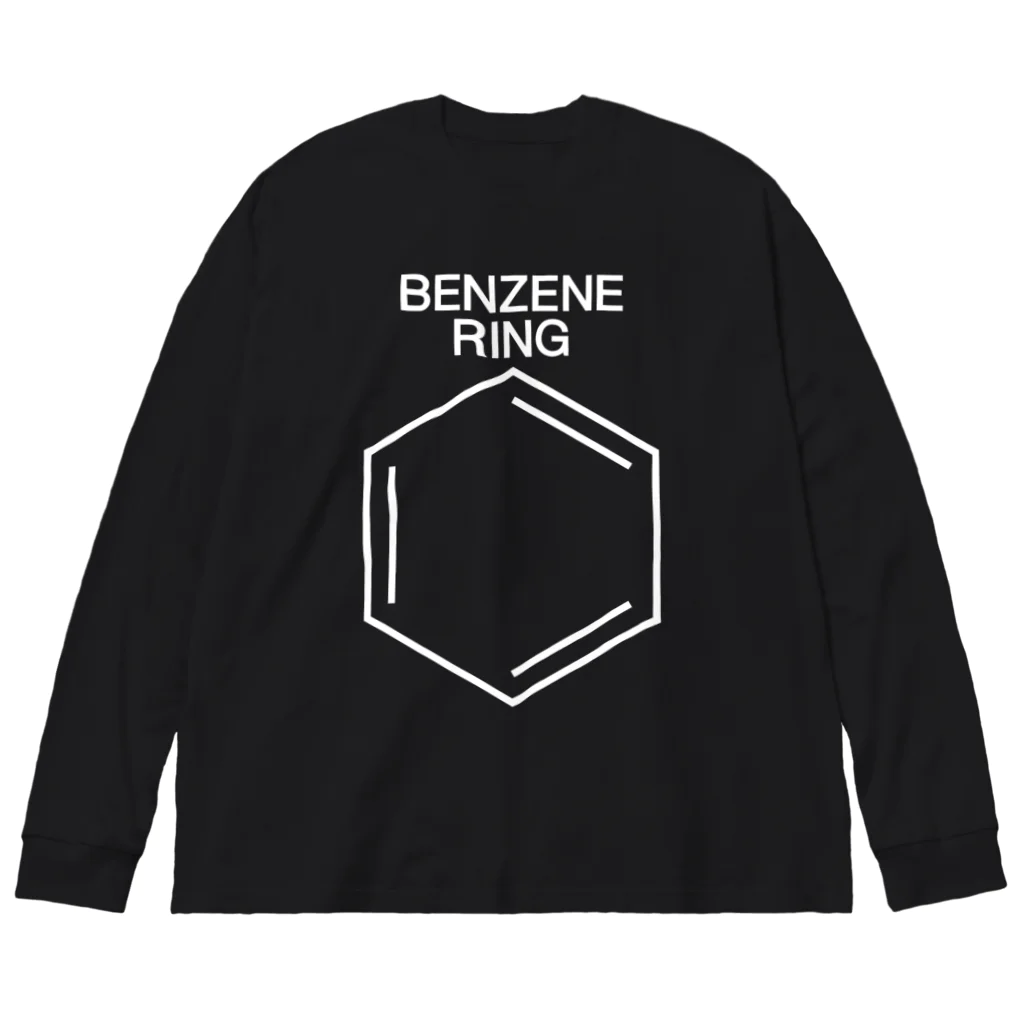 DRIPPEDのBENZENE RING-ベンゼン環の構造式-白ロゴ ビッグシルエットロングスリーブTシャツ