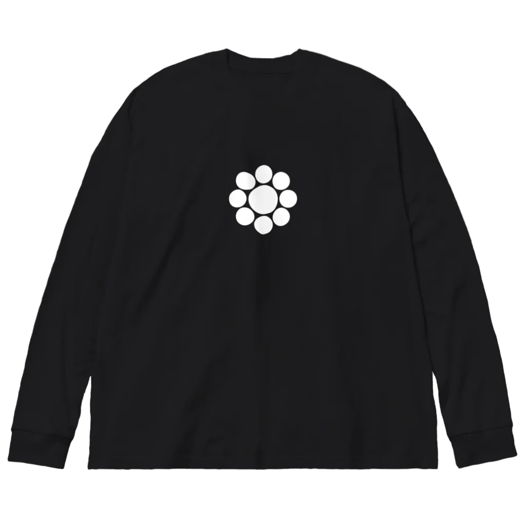 sengokuartの石田三成 九曜紋（白） Big Long Sleeve T-Shirt