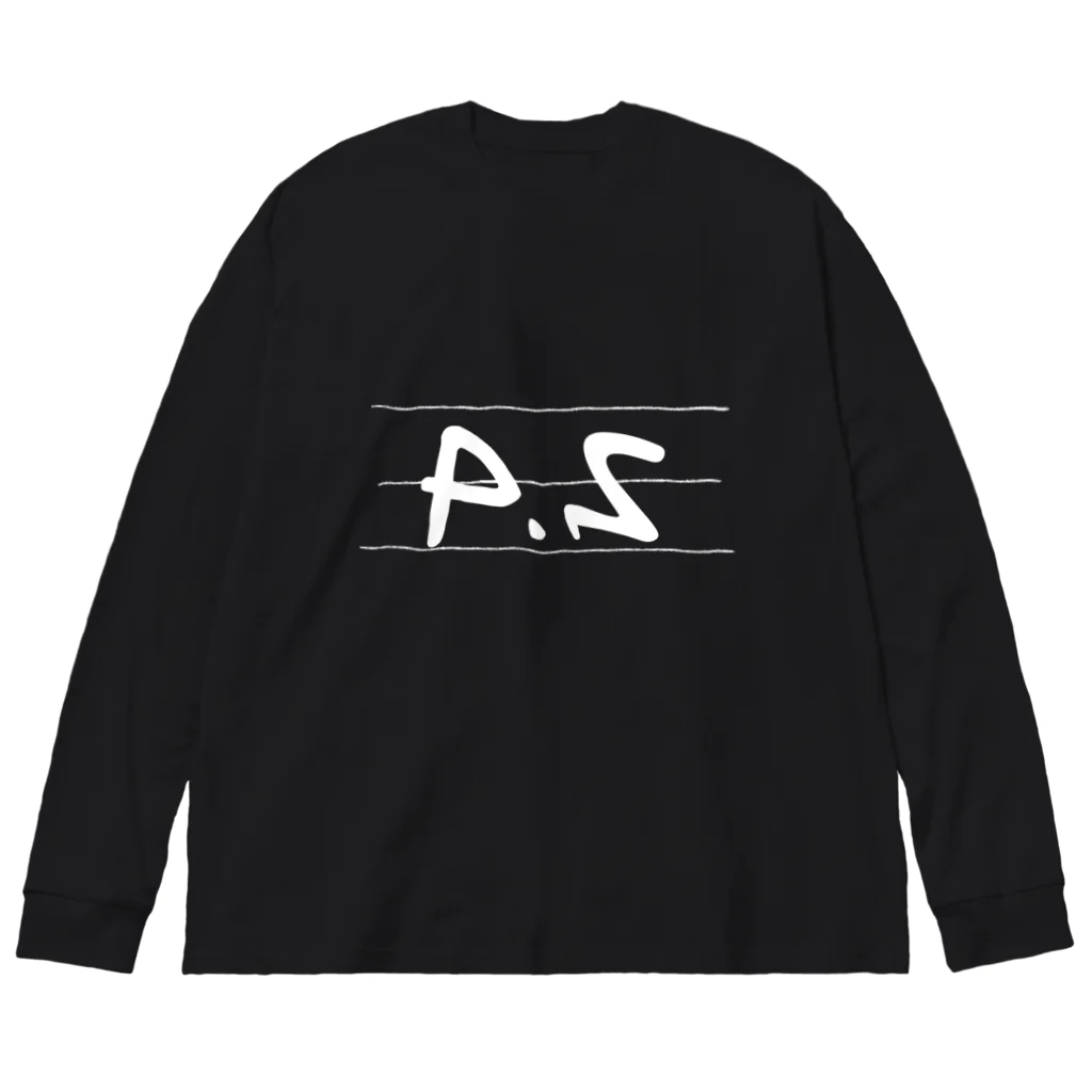 P.S公式グッズのP.Sロゴ大(白) Big Long Sleeve T-Shirt