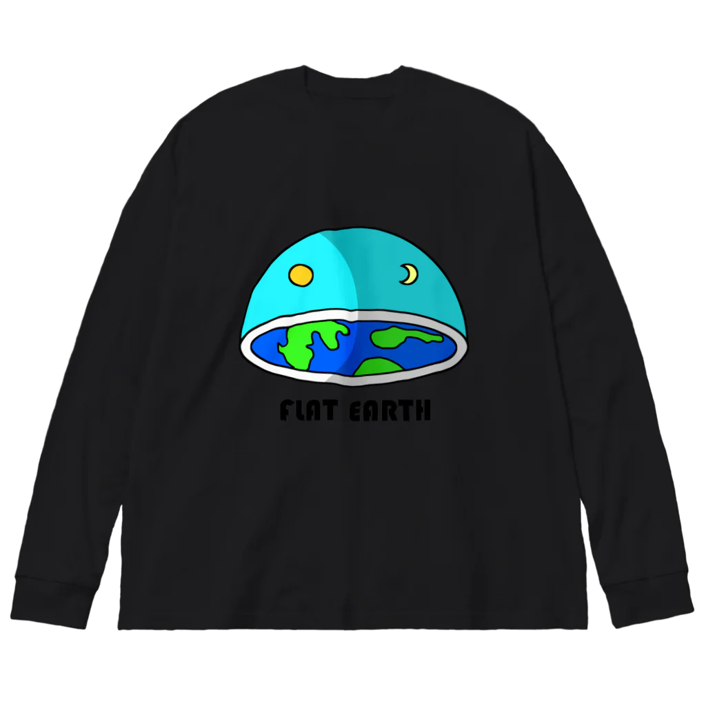 AVANT-GARDE　RESEARCH　REPORT　-アヴァンギャルド・リサーチ・リポート-のフラットアース　(FLAT　EARTH）透明背景 ビッグシルエットロングスリーブTシャツ