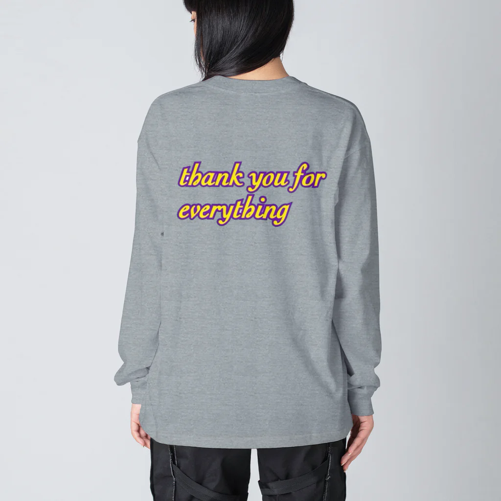 とんぼ玉kayoのthank you for everything 背面プリント ビッグシルエットロングスリーブTシャツ