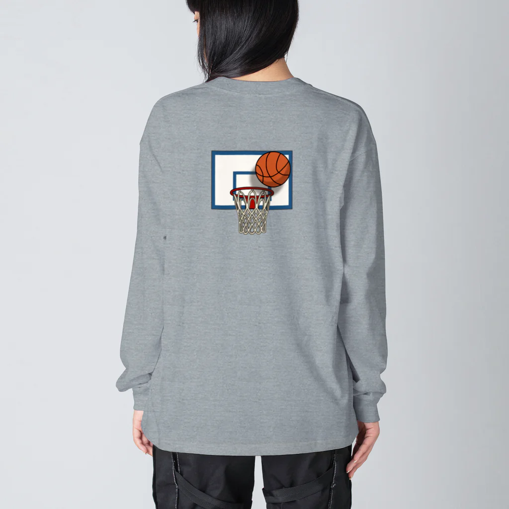 すとろべりーガムFactoryの【バックプリントver.】 バスケットゴール Big Long Sleeve T-Shirt