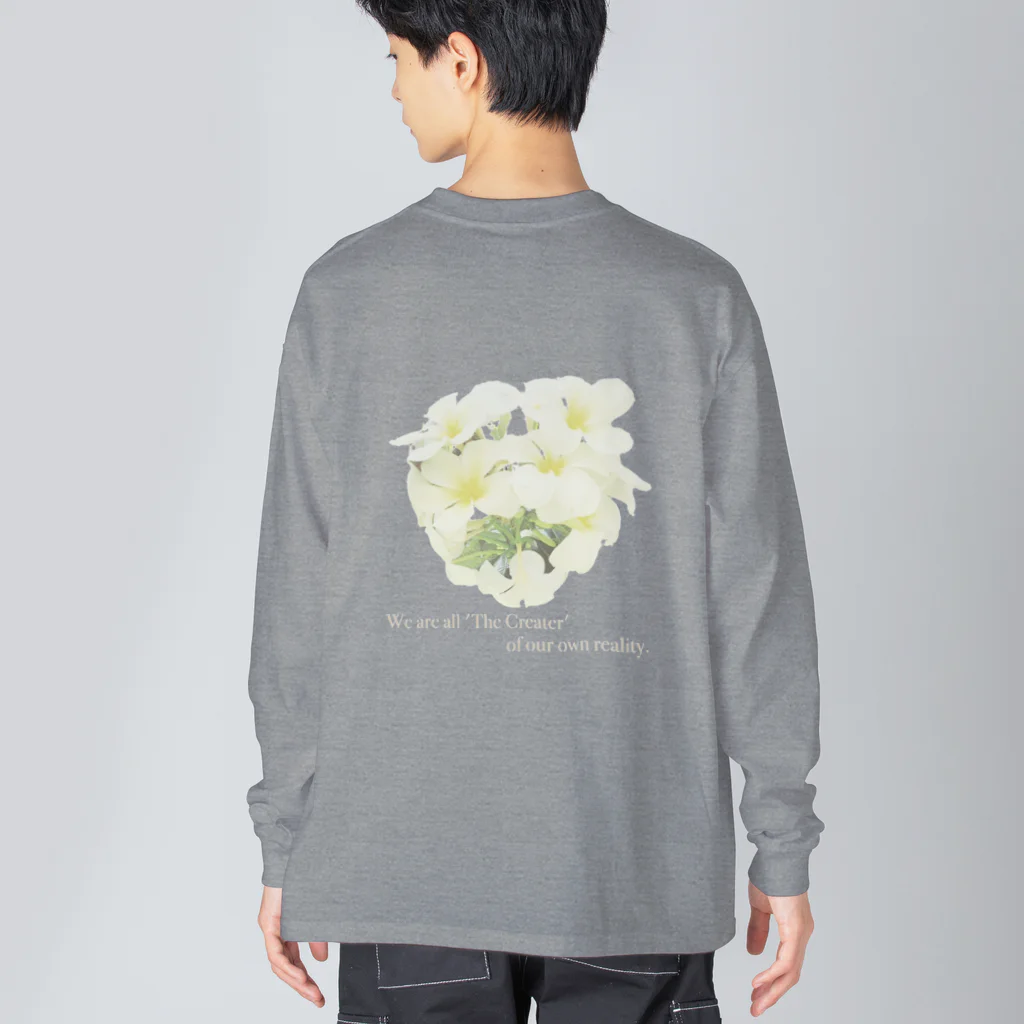 宇宙の真理ナビゲーターSunsCrystal's Shopのプルメリア-私たちは皆自分の現実の創造主- Big Long Sleeve T-Shirt