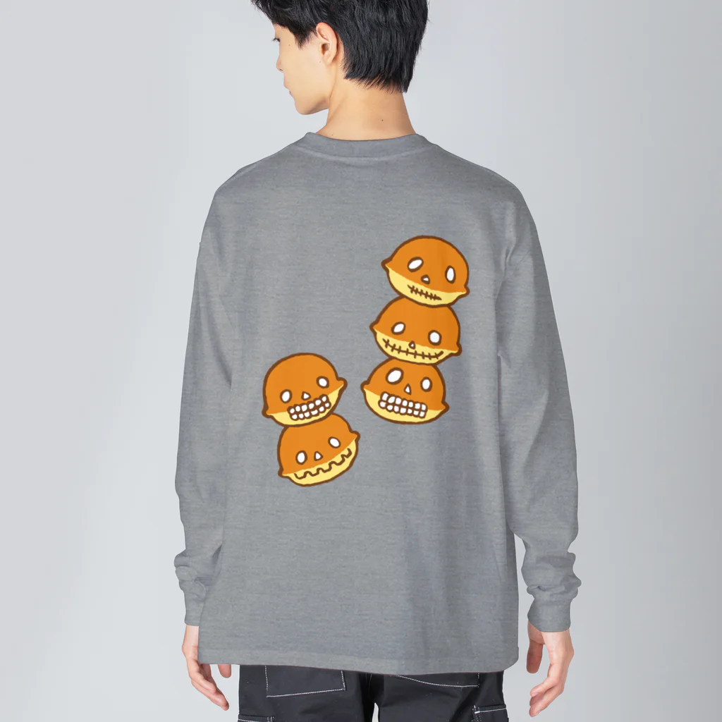 Siderunの館 B2の【バックプリント】ドクロ風味なベビーカステラ Big Long Sleeve T-Shirt