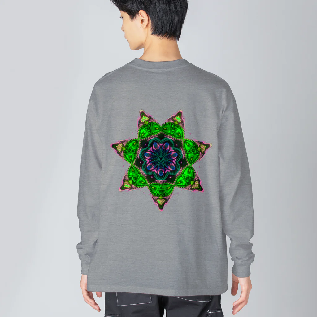 Maniac Labのサイケデリック　逆さ七芒星 Big Long Sleeve T-Shirt