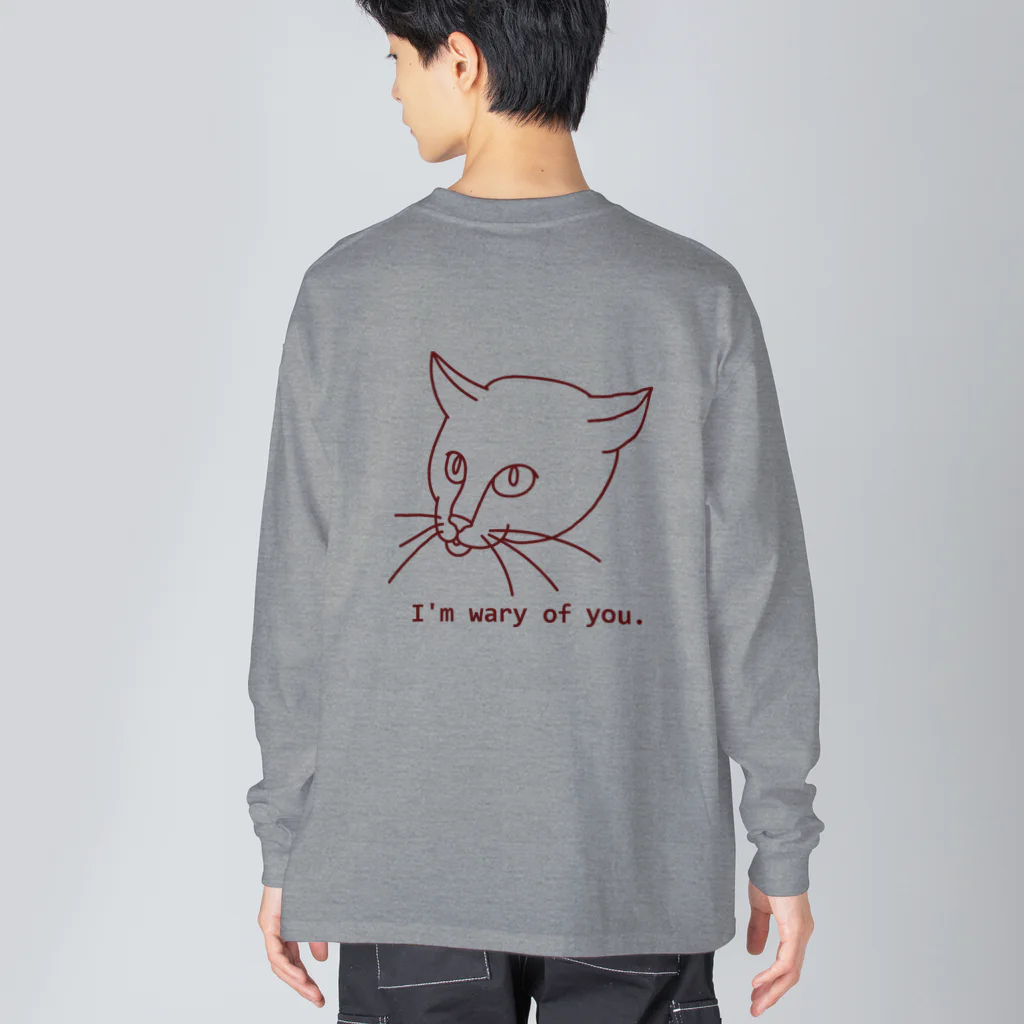 CHOTTOPOINTの警戒中の猫 ビッグシルエットロングスリーブTシャツ