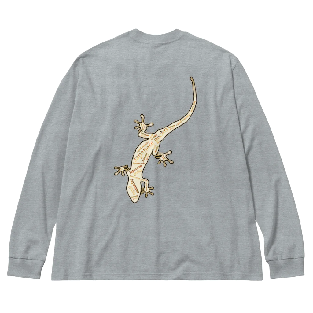 LalaHangeulのJapanese gecko(ニホンヤモリ)　英語デザイン Big Long Sleeve T-Shirt