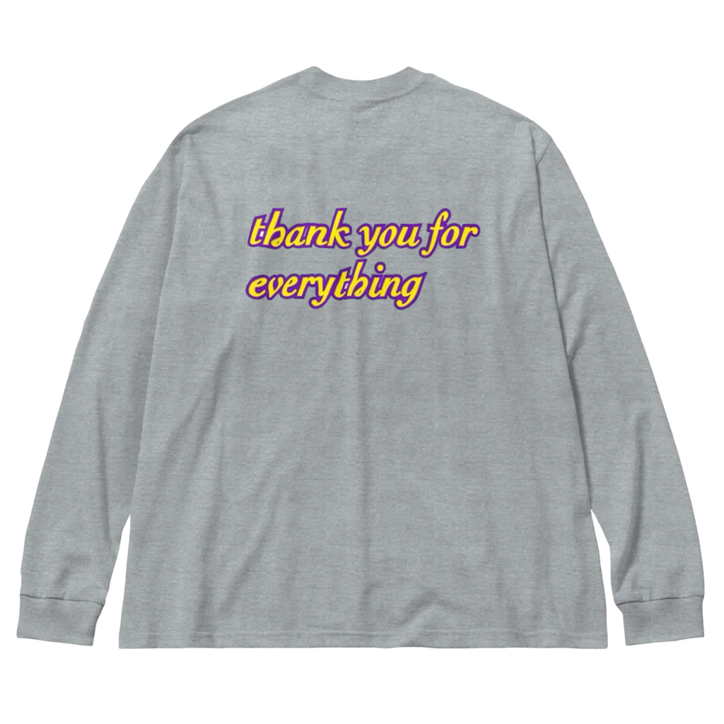 とんぼ玉kayoのthank you for everything 背面プリント ビッグシルエットロングスリーブTシャツ