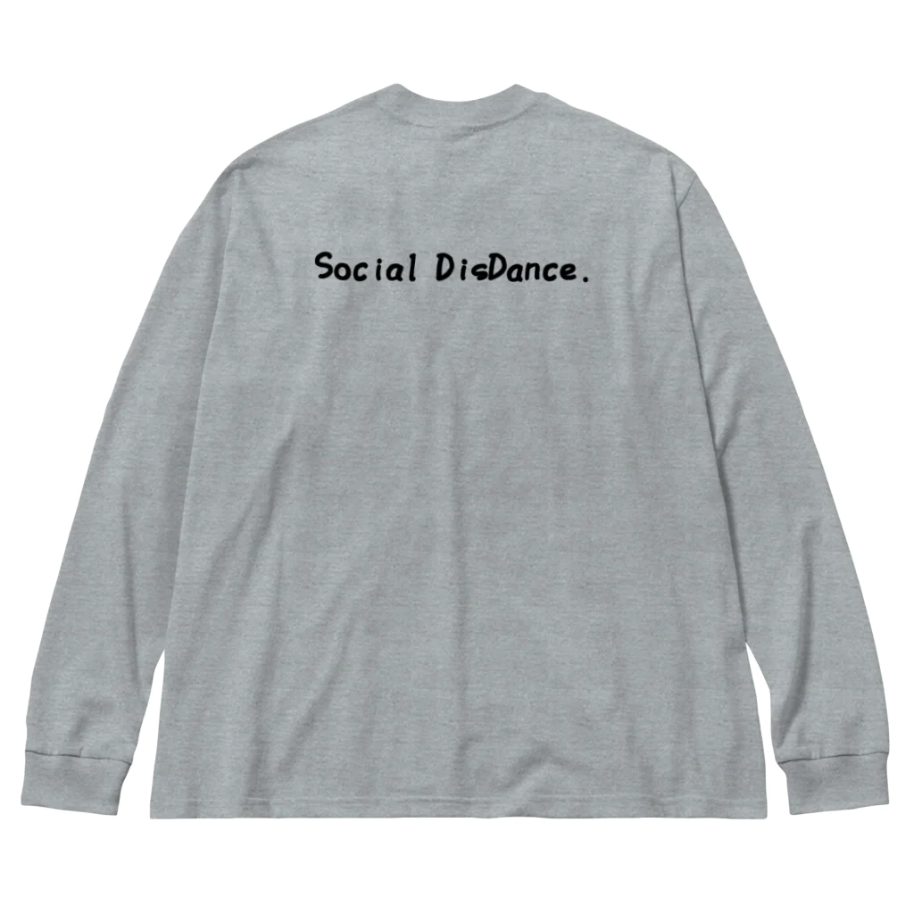 コロナらない商店の立ちねこ×Social DisDance ビッグシルエットロングスリーブTシャツ