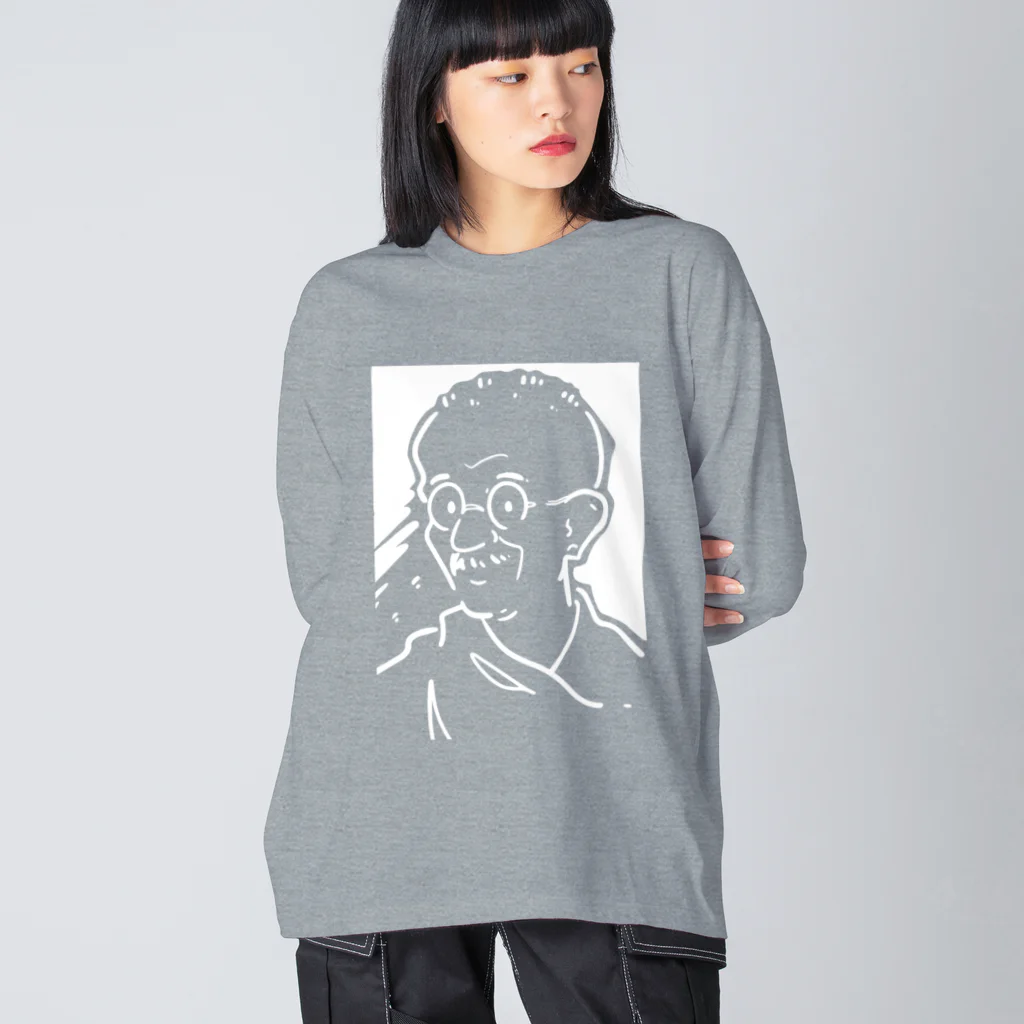 山形屋米店のマハトマ・ガンディー(Mahatma Gandhi) Big Long Sleeve T-Shirt