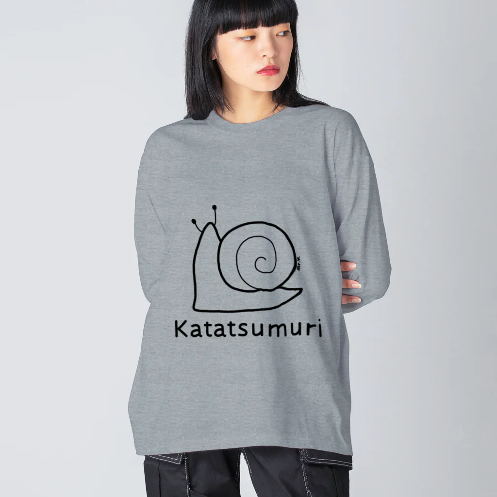 MrKShirtsのKatatsumuri (カタツムリ) 黒デザイン Big Long Sleeve T-Shirt