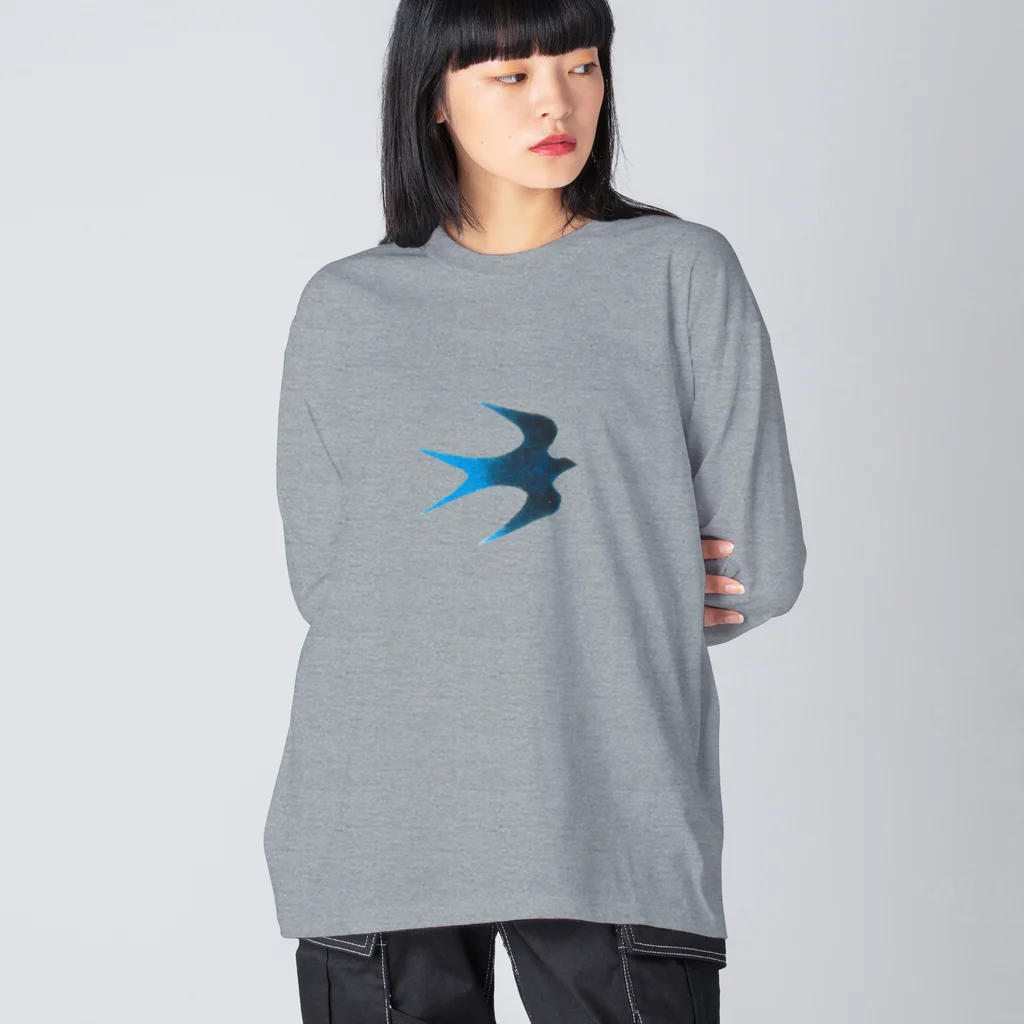 ツバメ堂の青い鳥 ビッグシルエットロングスリーブTシャツ