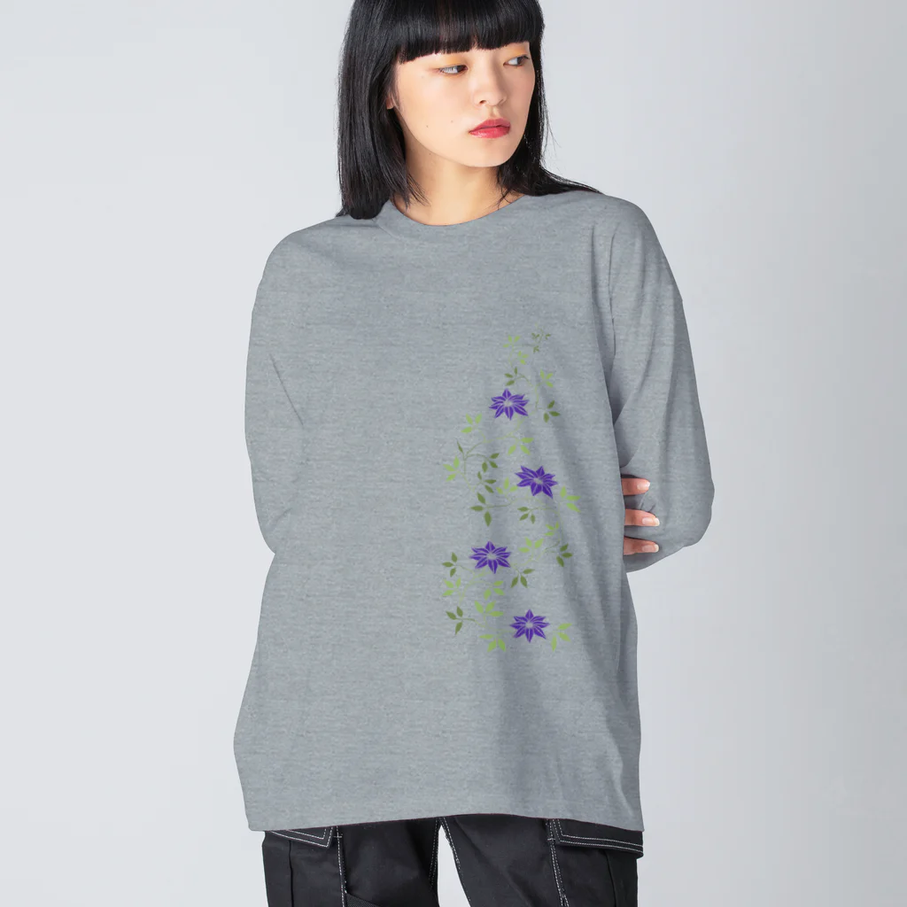 ツバメ堂の鉄扇の花 ビッグシルエットロングスリーブTシャツ