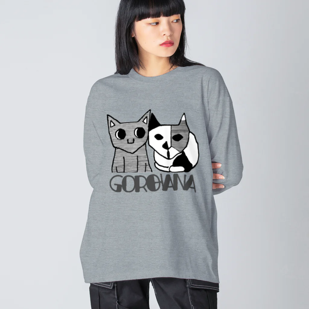 宇宙の真理ナビゲーターSunsCrystal's Shopの【猫】目覚めた猫の漫画『ごろとはな』-GOROHANA- Big Long Sleeve T-Shirt