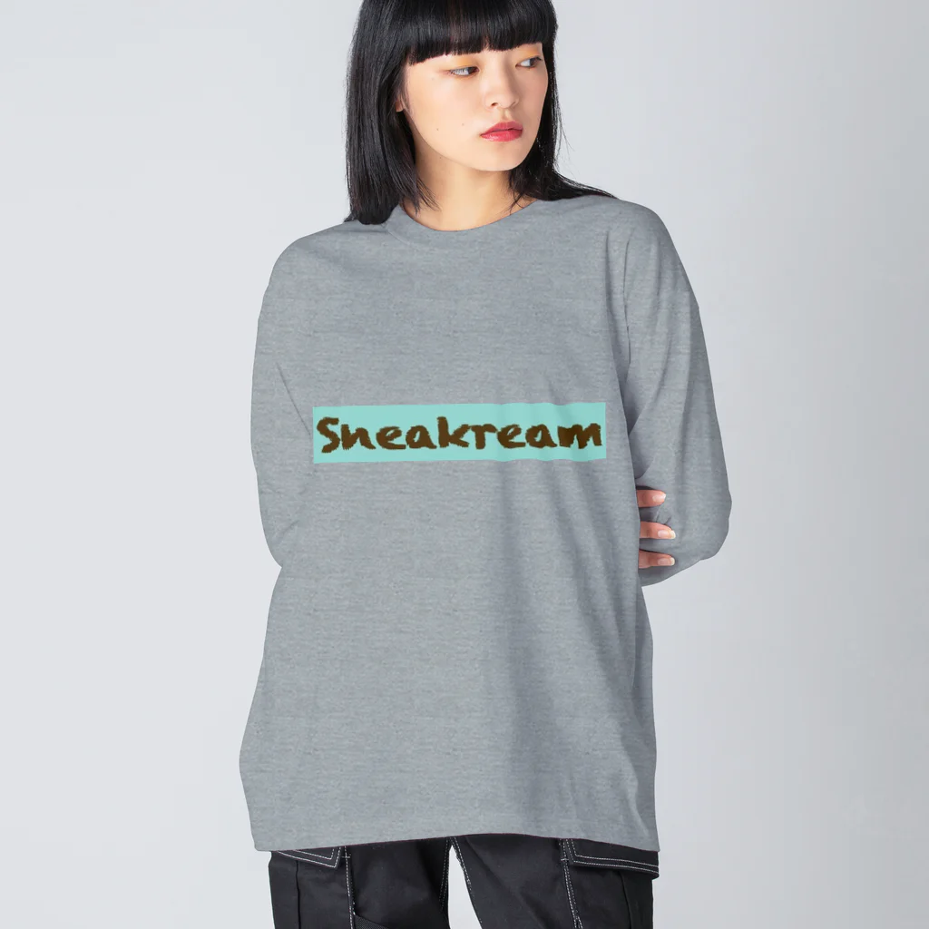 Sneakreamの（フロントのみ）チョコミントアイスクリーム ビッグシルエットロングスリーブTシャツ