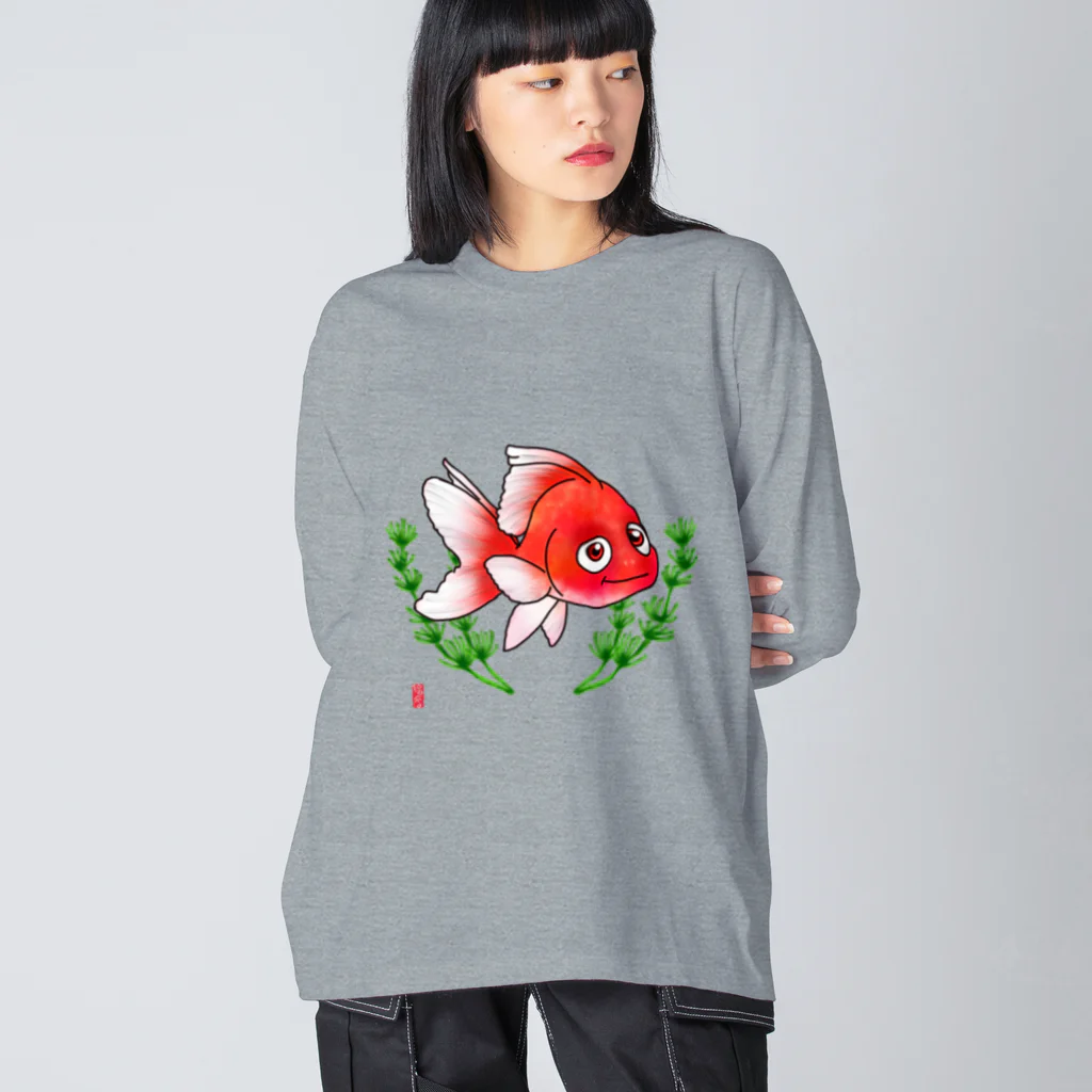 JapaneseArt Yui Shopの金魚ちゃん ビッグシルエットロングスリーブTシャツ