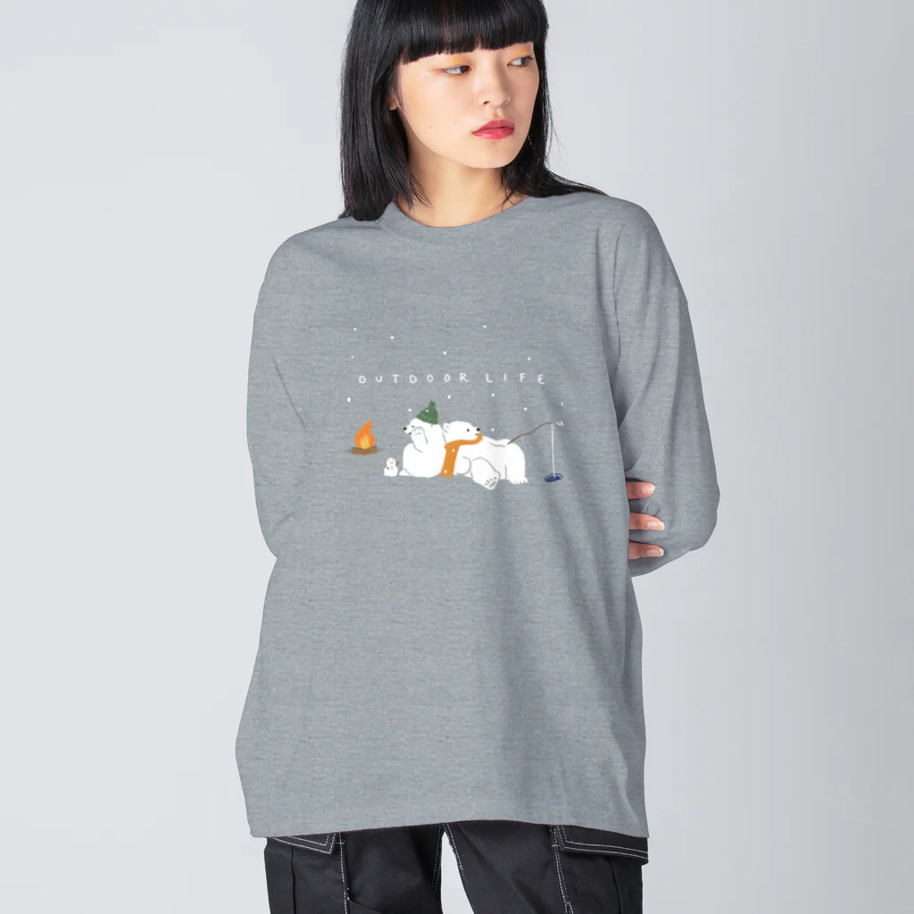 kiki25のアウトドアライフを満喫する白くま(冬) Big Long Sleeve T-Shirt