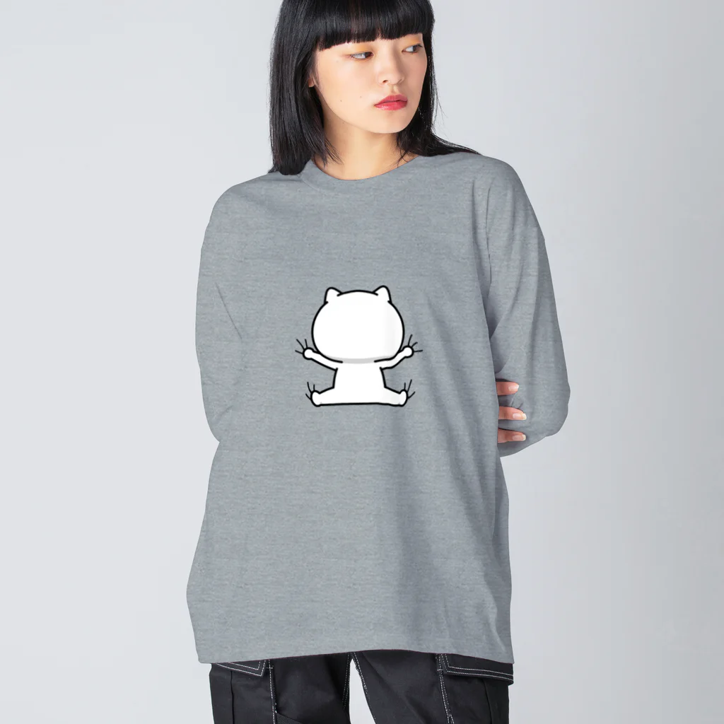 セイコウ スタンプのウザ～～い猫　へばりつく ビッグシルエットロングスリーブTシャツ