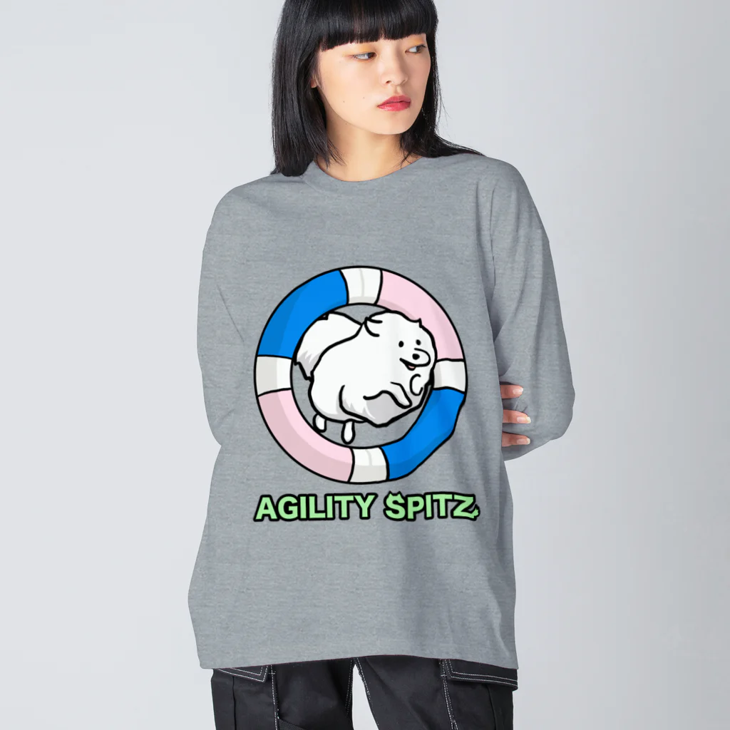 ehime@けだま&もち＆すみのAGILITY SPITZ「ぴょ〜んと飛ぶよ」 Big Long Sleeve T-Shirt