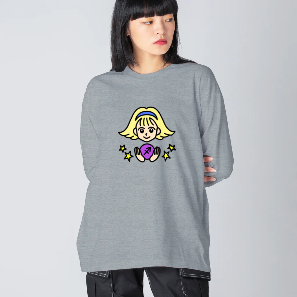 Yukarinaの星座ショップのいて座♐ ビッグシルエットロングスリーブTシャツ