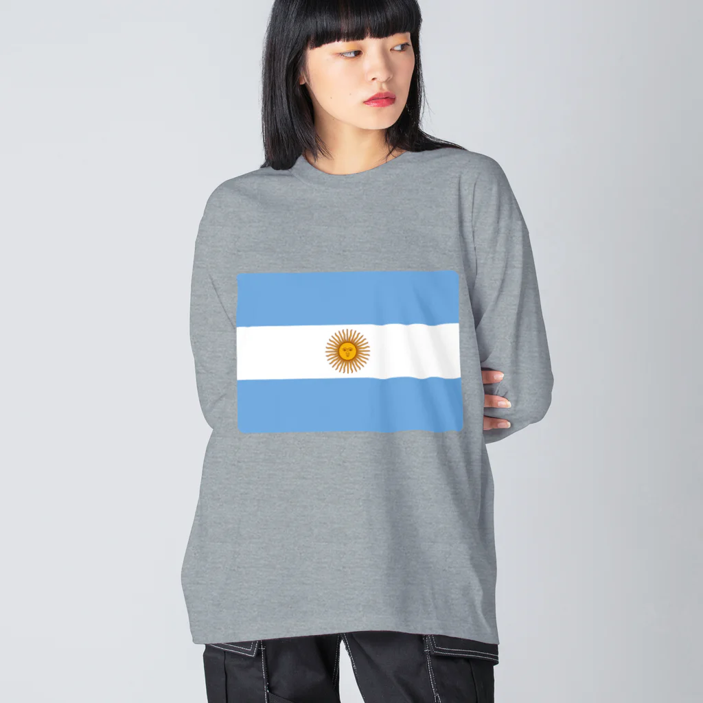 お絵かき屋さんのアルゼンチンの国旗 ビッグシルエットロングスリーブTシャツ