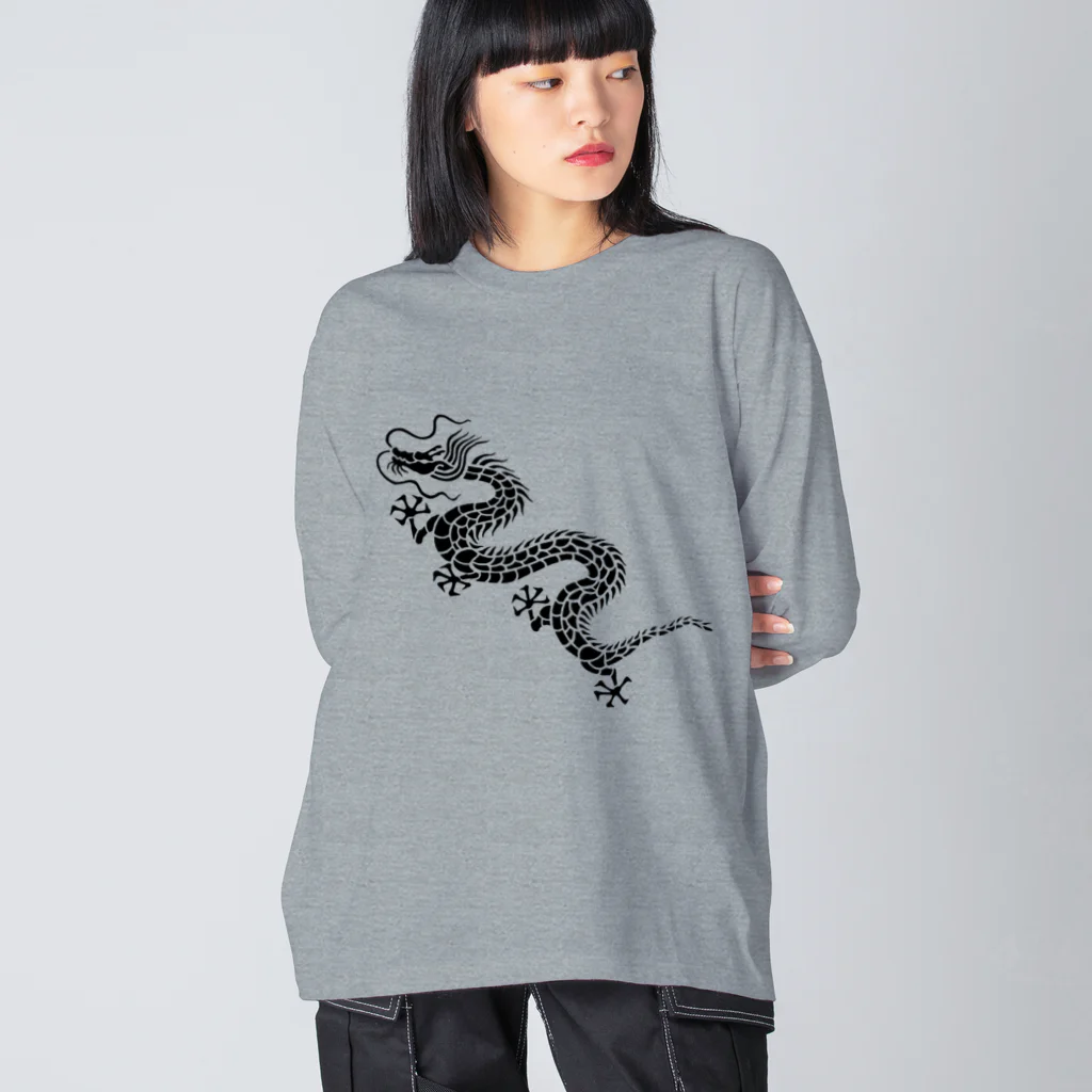 ツバメ堂の昇り龍（黒） Big Long Sleeve T-Shirt