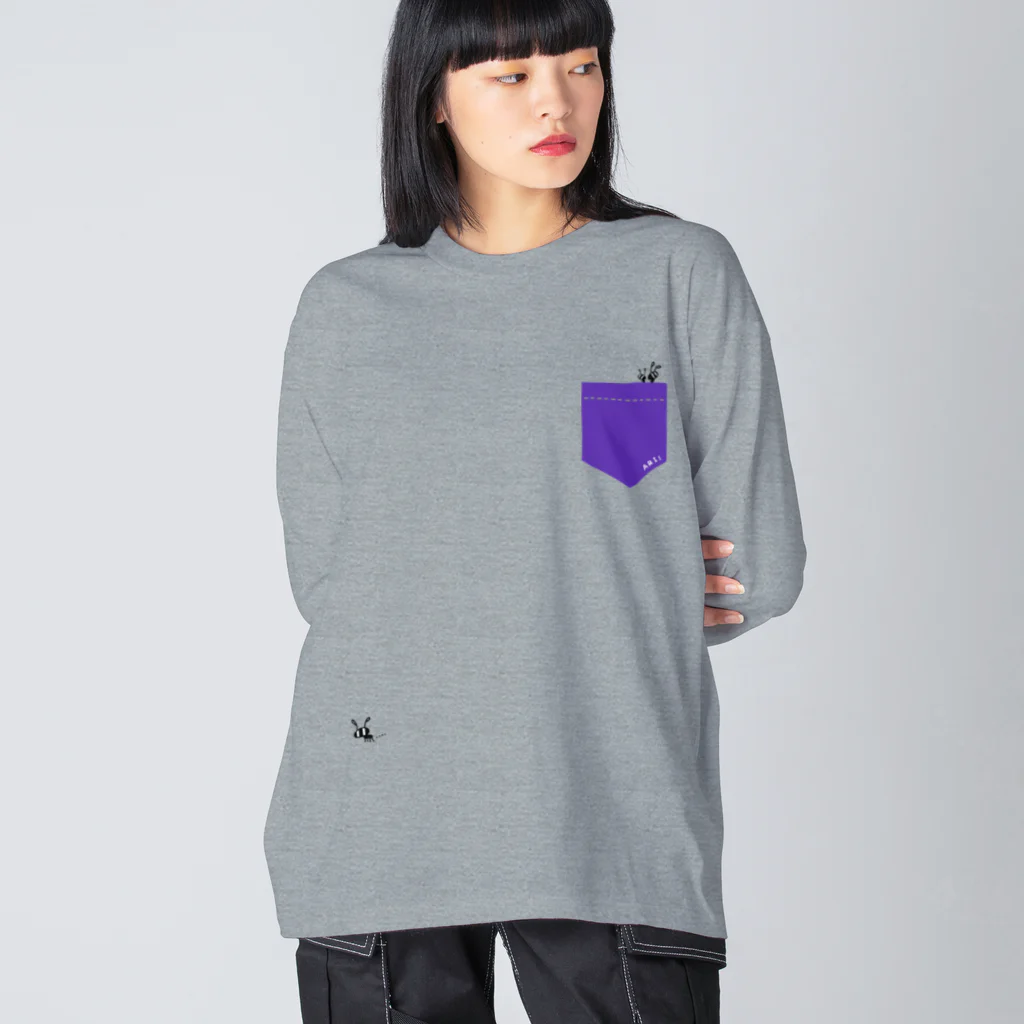 gogoteam54のポケットからARI 🐜 むらさき Big Long Sleeve T-Shirt