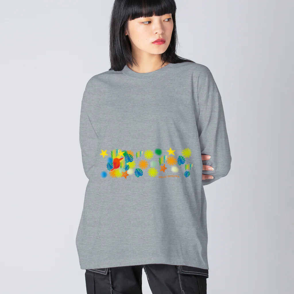 ハロー! オキナワの花とアカショウビン Big Long Sleeve T-Shirt