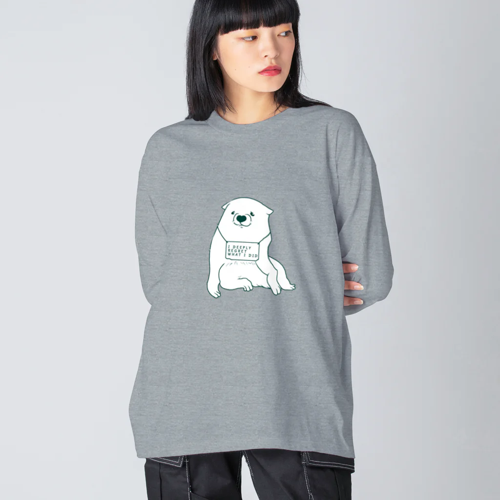 mugioのあの犬/反省(B) ビッグシルエットロングスリーブTシャツ