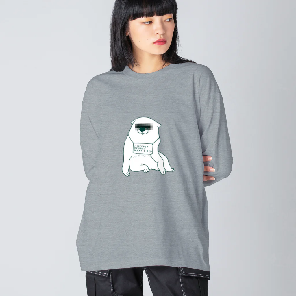 mugioのあの犬/反省(C) ビッグシルエットロングスリーブTシャツ