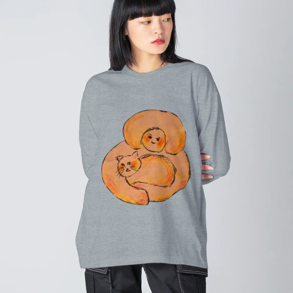 cosakuのねこをだく Big Long Sleeve T-Shirt