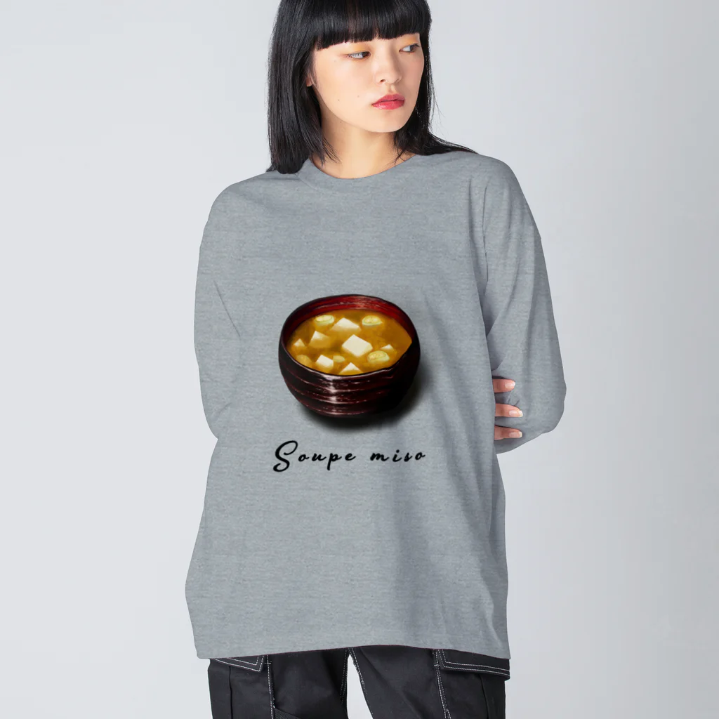 McLion🦁3DCG/イラストのJapanese Miso Soup Big Long Sleeve T-Shirt